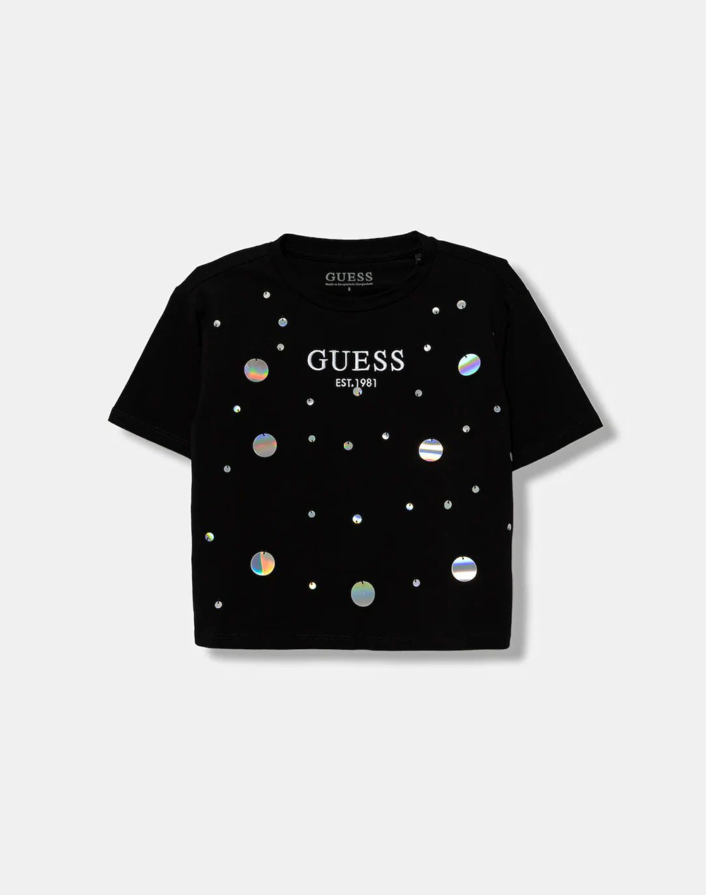 Guess Kids Midi Sequins Ss T Shirt Μπλουζα Παιδικο Girl Παιδι Κοριτσι Ρουχα Μπλουζες Black Βαμβακιμε Ελασταν J6Ri12J1314 Jblk Για Κορίτσι