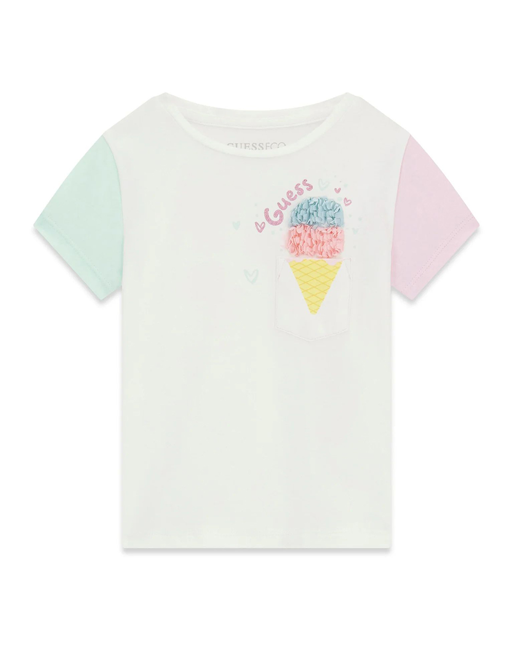Guess Ss T Shirt Μπλουζα Παιδικο Girl Παιδι Κοριτσι Ρουχα Μπλουζες White Βαμβακιμε Ελασταν K6Gi14K6Yw4 G011 Για Κορίτσι
