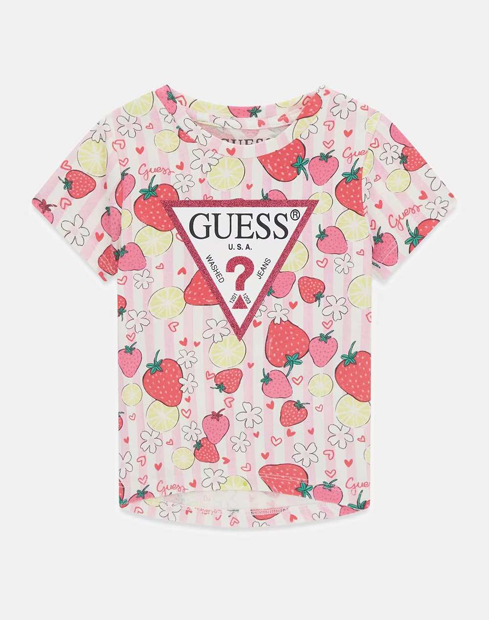 Guess Ss T Shirt Μπλουζα Παιδικο Girl Παιδι Κοριτσι Ρουχα Μπλουζες Multi Βαμβακιμε Ελασταν K6Gi13K6Yw4 Pme9 Για Κορίτσι