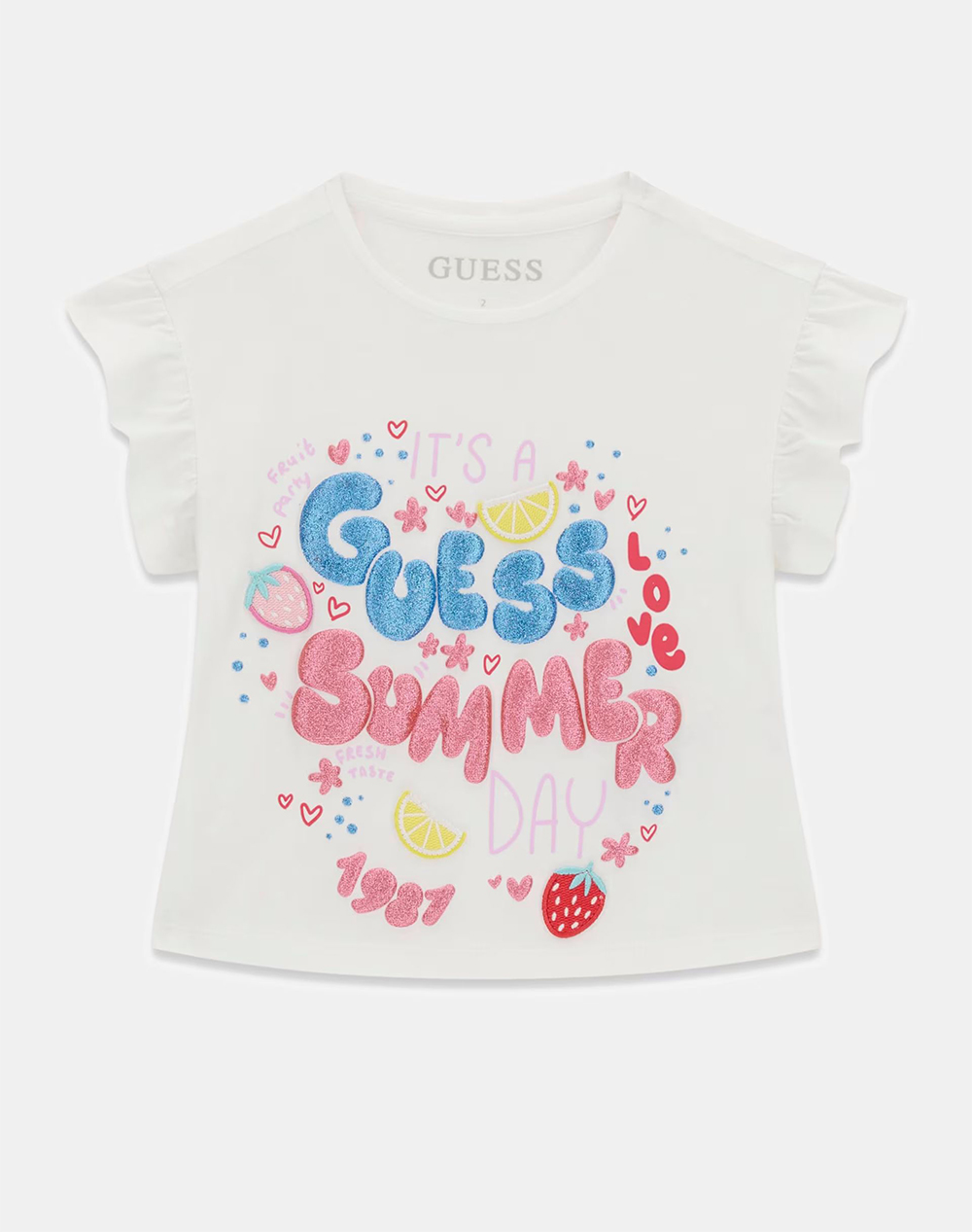 Guess High Low Ss T Shirt Μπλουζα Παιδικο Girl Παιδι Κοριτσι Ρουχα Μπλουζες White Βαμβακιμε Ελασταν K6Gi11K6Yw4 G011 Για Κορίτσι