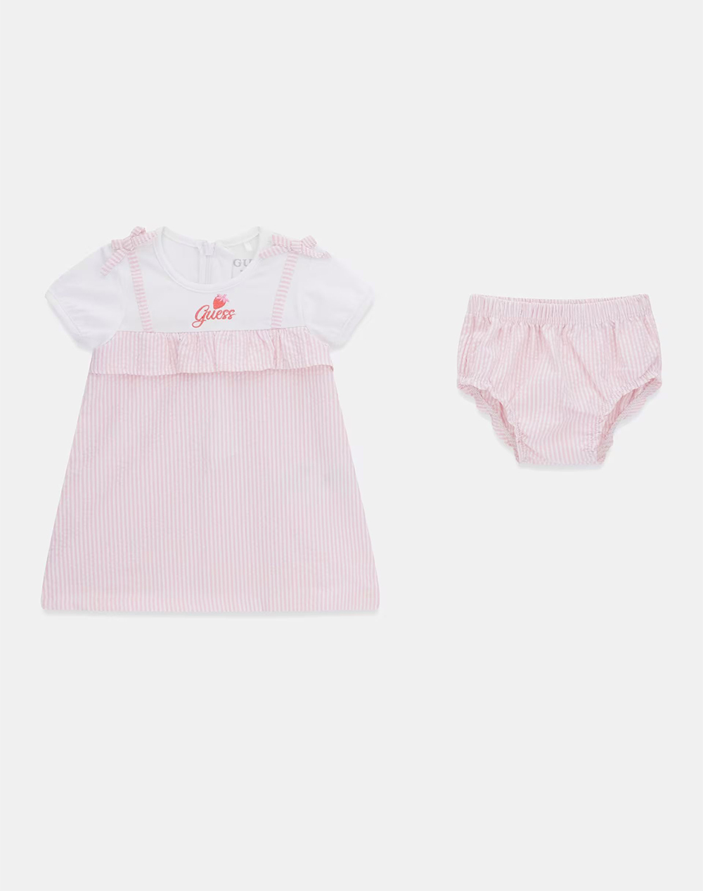 Guess Set Mixed Fabric Ss Dress+Pant Φορεμα Παιδικο Girl Παιδι Κοριτσι Ρουχα Σετ White Βαμβακιμε Ελασταν A6Gk00K6Yw0 G011 Για Κορίτσι