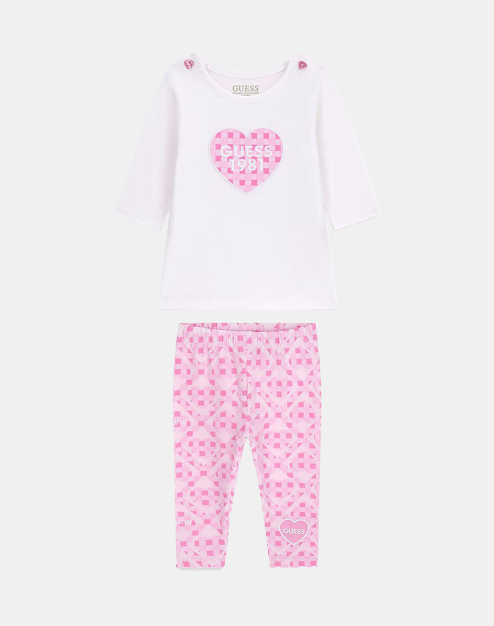 Guess Set Ls T Shirt+Leggings Σετ Παιδικο Girl Παιδι Κοριτσι Ρουχα Σετ White Βαμβακι,Με Ελασταν A6rg04k6yw4 G011 - Koolfly