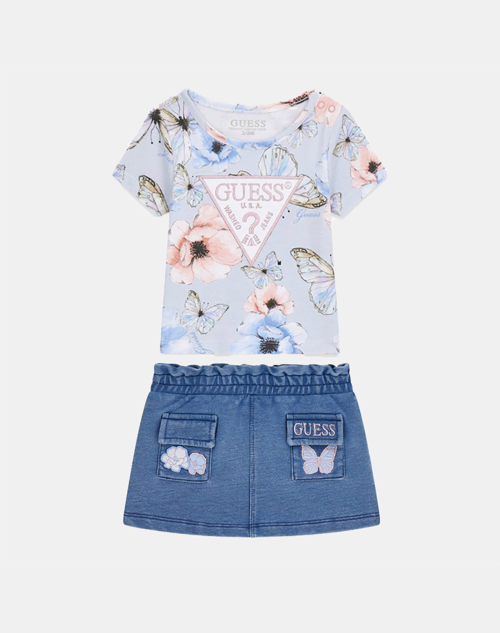 Guess Set Ss T Shirt+Kintdenim Skirt Σετ Παιδικο Girl Παιδι Κοριτσι Ρουχα Σετ Multi Βαμβακι,Με Ελασταν A6rg10k6yw4 P739 - Koolfly