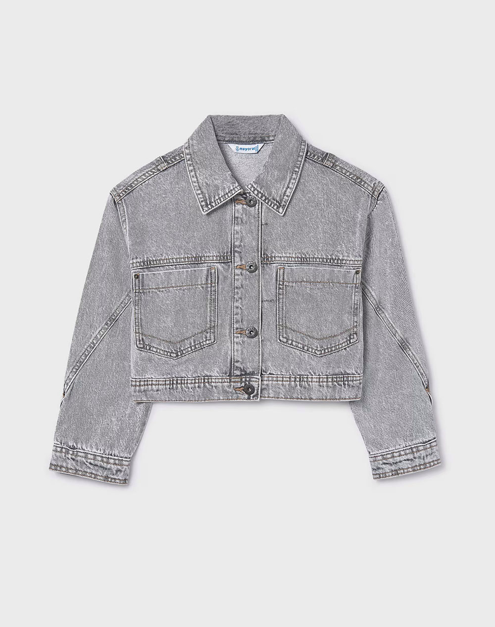 Mayoral Τζακετ Τζιν Παιδι Κοριτσι Ρουχα Μπουφαν Denimgray Βαμβακι 06406 089 Για Κορίτσι