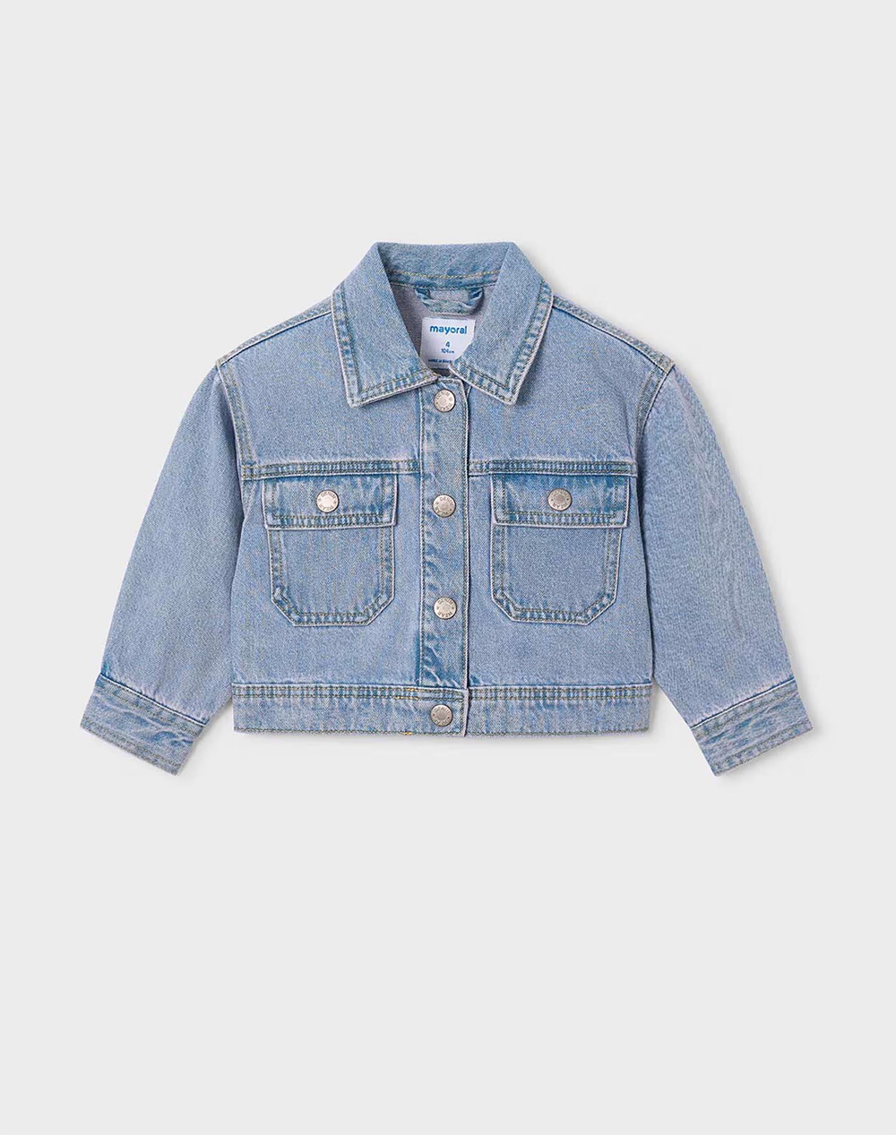 Mayoral Τζακετ Denim Παιδι Κοριτσι Ρουχα Μπουφαν Denimblue Βαμβακι 03454 055 - Koolfly