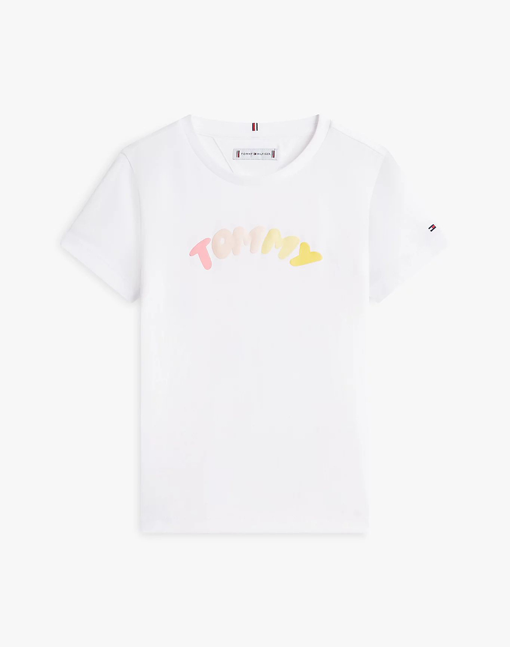 Tommy Hilfiger Tommy Puff Print Tee Ss Παιδι Κοριτσι Ρουχα Μπλουζες White Βαμβακι Kg0Kg09246 2Y 7Y Ybr Για Κορίτσι