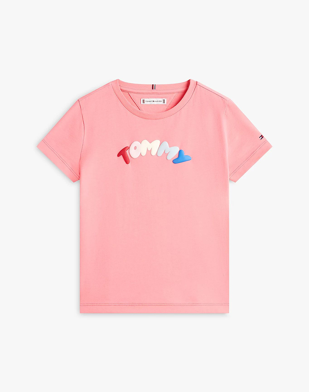 Tommy Hilfiger Tommy Puff Print Tee Ss Παιδι Κοριτσι Ρουχα Μπλουζες Pink Βαμβακι Kg0kg09246 8Y 16Y Tie - Koolfly