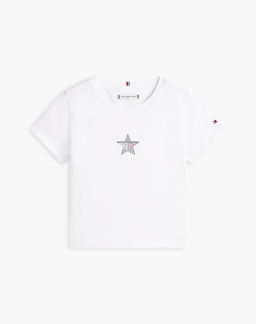 Tommy Hilfiger Star Flag Tee Ss Παιδι Κοριτσι Ρουχα Μπλουζες White Βαμβακιμε Ελασταν Kg0Kg09097 2Y 7Y Ybr Για Κορίτσι