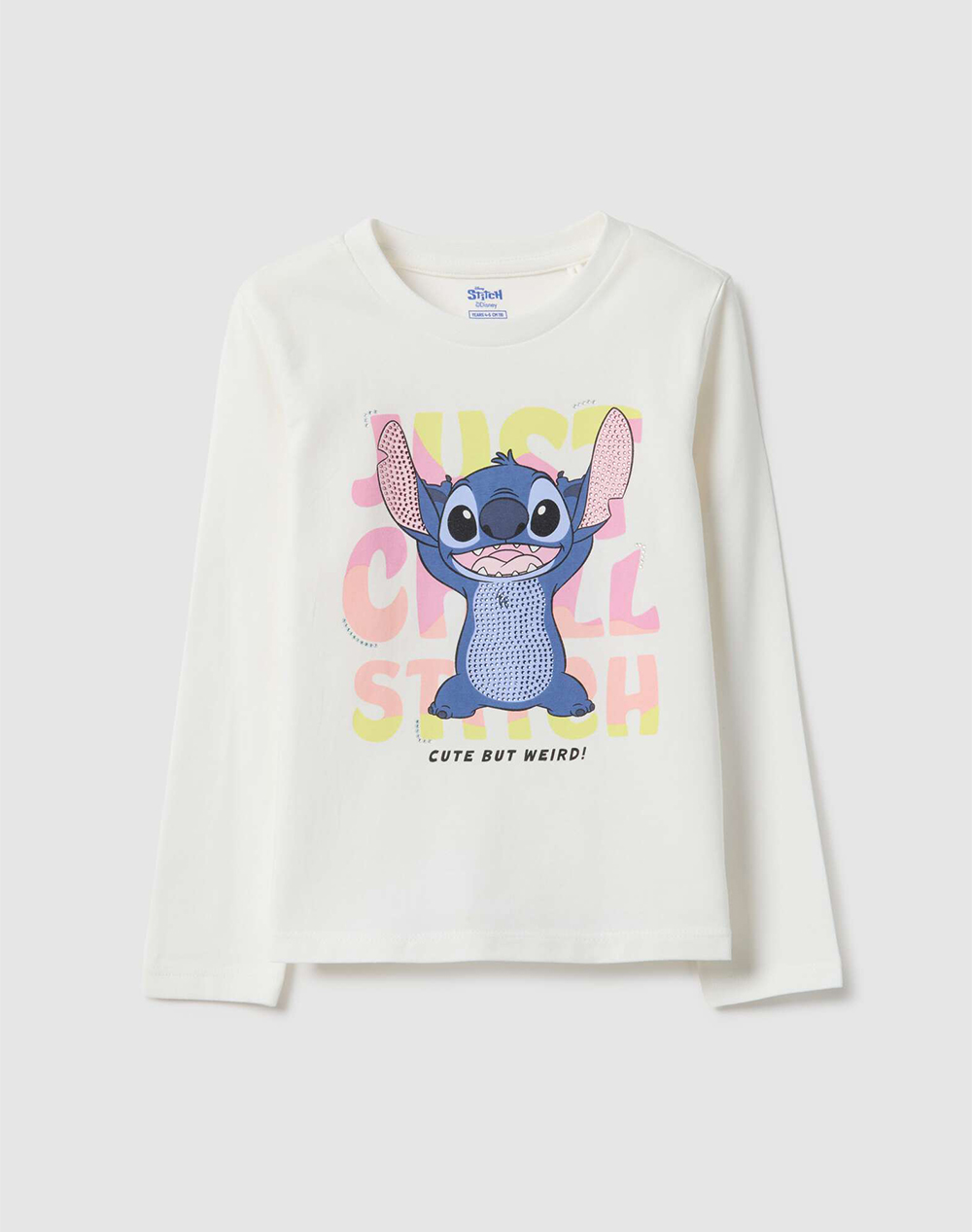 Ovs T Shirt Long Sleeve Lilo Παιδι Κοριτσι Ρουχα Μπλουζες Offwhite Βαμβακιμε Ελασταν 2554299 Snow White Για Κορίτσι