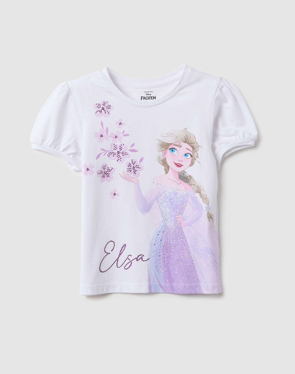 Ovs T Shirt S/S Frozen Παιδι Κοριτσι Ρουχα Μπλουζες Offwhite Βαμβακιμε Ελασταν 2557082 Bright White Για Κορίτσι