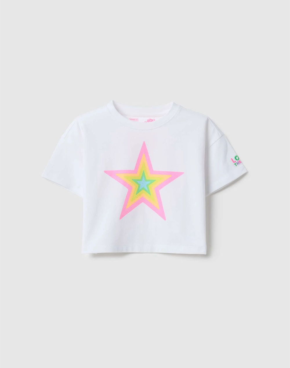Ovs T Shirt W/Star Παιδι Κοριτσι Ρουχα Μπλουζες White Βαμβακιμε Ελασταν 2559683 Lucent White Για Κορίτσι