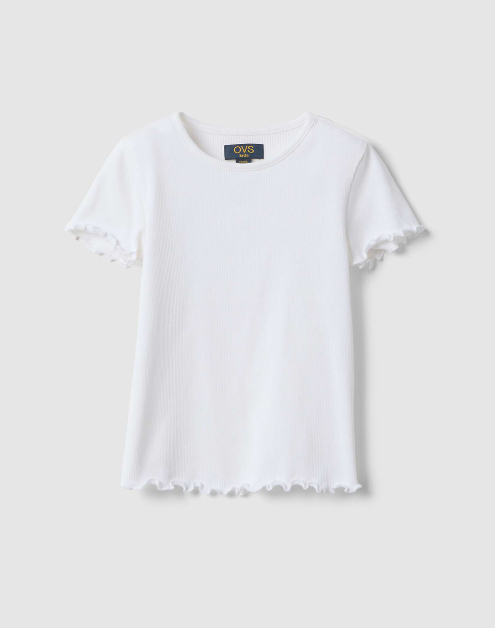 Ovs Tsh Rib Solid Παιδι Κοριτσι Ρουχα Μπλουζες White Βαμβακιμε Ελασταν 2575782 Brilliant White Για Κορίτσι