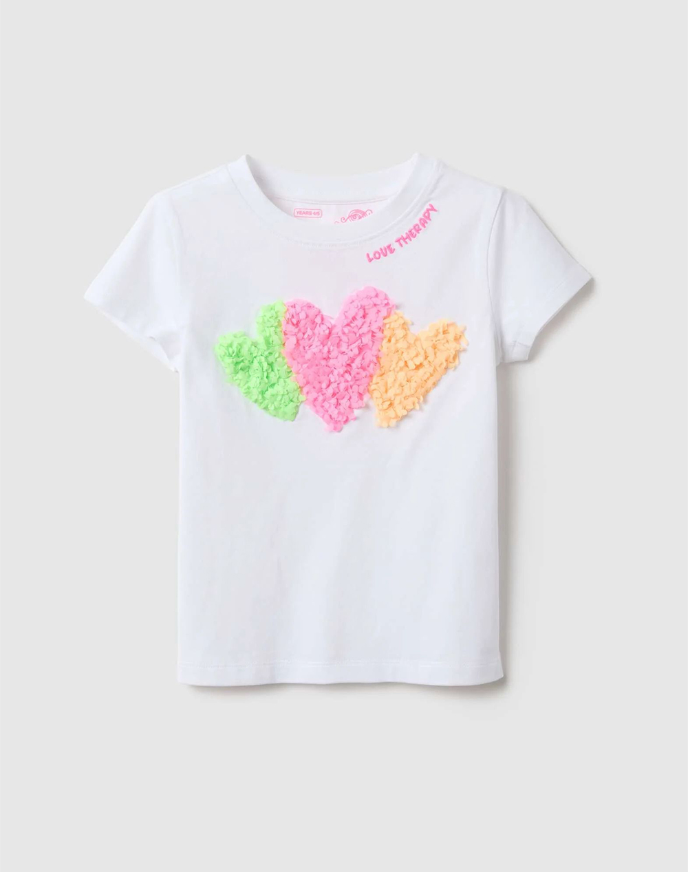 Ovs T Shirt W/Hearts Παιδι Κοριτσι Ρουχα Μπλουζες White Βαμβακιμε Ελασταν 2559652 Lucent White Για Κορίτσι