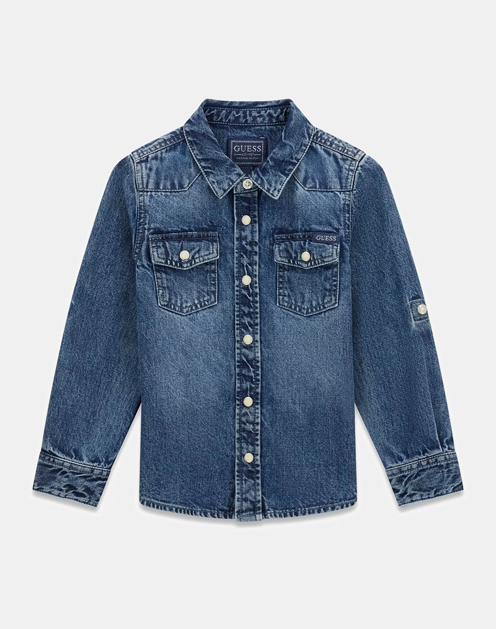 Guess Kids Denim Adj. Ls Shirt Πουκαμισο Παιδικο Boy Παιδι Αγορι Ρουχα Πουκαμισα Denimblue Βαμβακι N6Rh00D4Eu0 Bebh Γιά Αγόρι