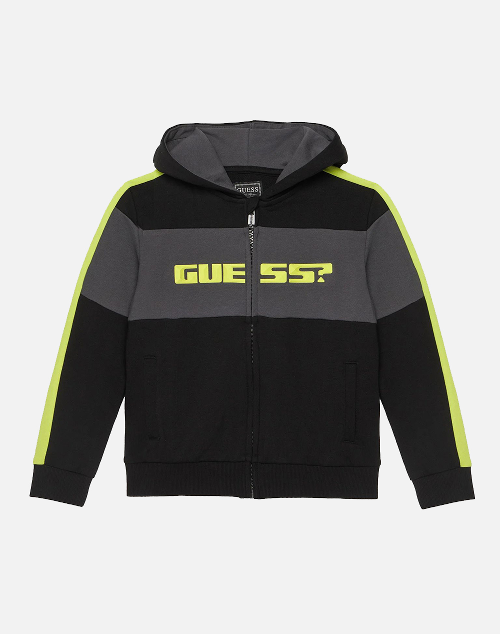 Guess Kids Ls Hooded Active Top W/Zip Φουτερ Παιδικο Boy Παιδι Αγορι Ρουχα Ζακετες Black Βαμβακι N6Rq02Ka6R4 Jblk Γιά Αγόρι