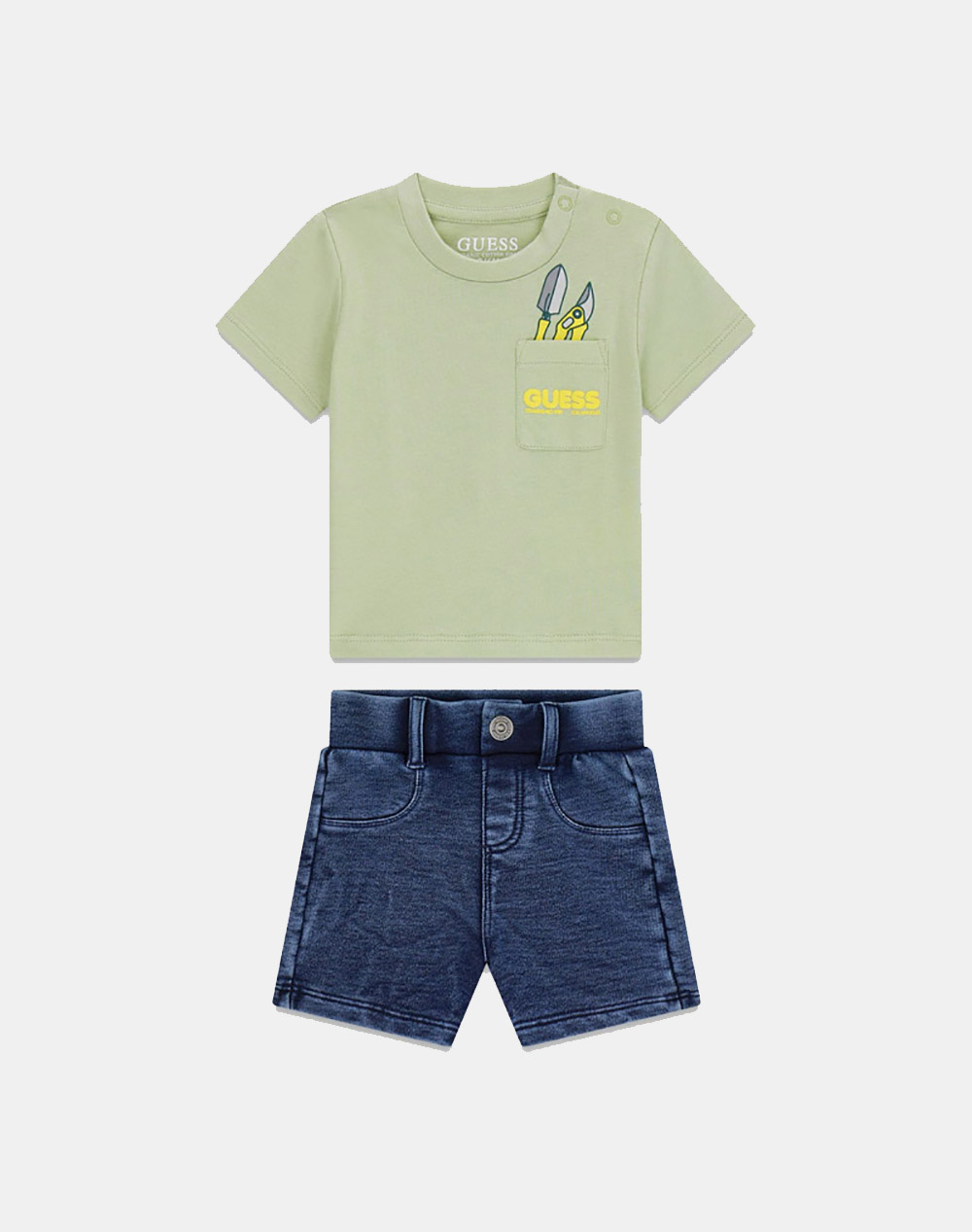 Guess Set Ss T Shirt+Knitdenim Short Σετ Παιδικο Boy Παιδι Αγορι Ρουχα Σετ Lightgreen Βαμβακι I6Rg16K8Hm4 G8Cr Γιά Αγόρι