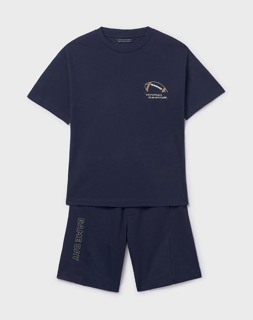 Mayoral Σετ Μακο Σταμπα Πισω Παιδι Αγορι Ρουχα Σετ Navyblue Βαμβακι 06689 021 Γιά Αγόρι