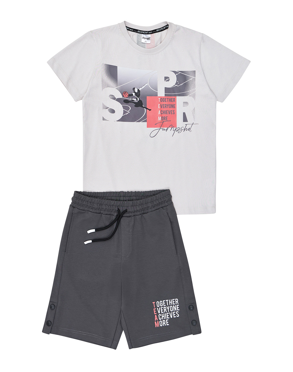 Sprint Set Junior Boy Παιδι Αγορι Αθλητικα Σετ Lightgray Βαμβακι 261 3000 202 Γιά Αγόρι