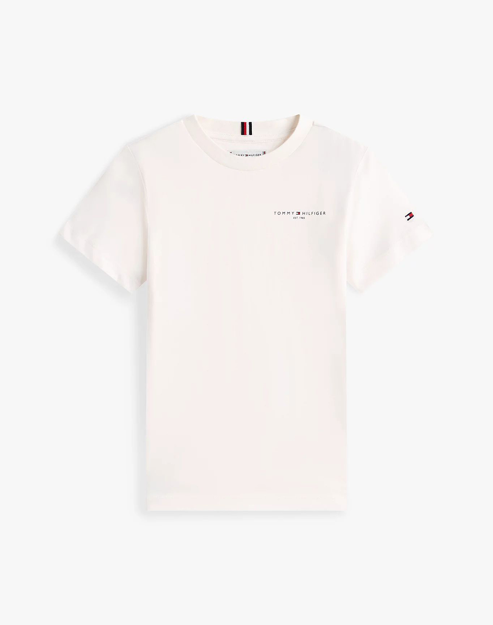 Tommy Hilfiger Mini Corp T Shirt Παιδι Αγορι Ρουχα Μπλουζες Offwhite Βαμβακι Ks0ks00661 8Y 16Y Ybh - Koolfly
