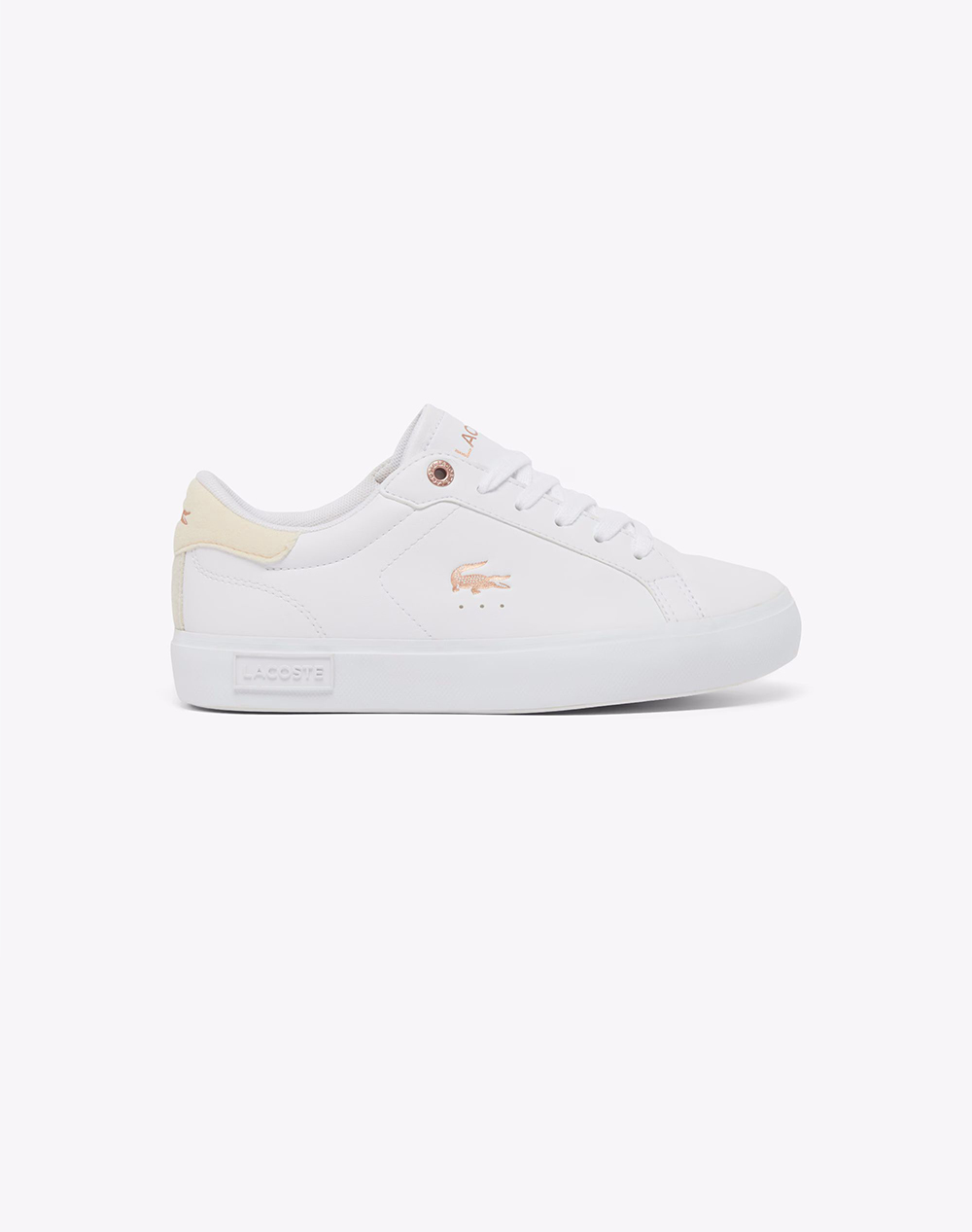 Lacoste Υποδημα Παιδικο Powercourt 1265 Παιδι Κοριτσι Παπουτσια Sneakers White Απομιμηση Δερματος 37 51Suj00161Y9 0000 Για Κορίτσι