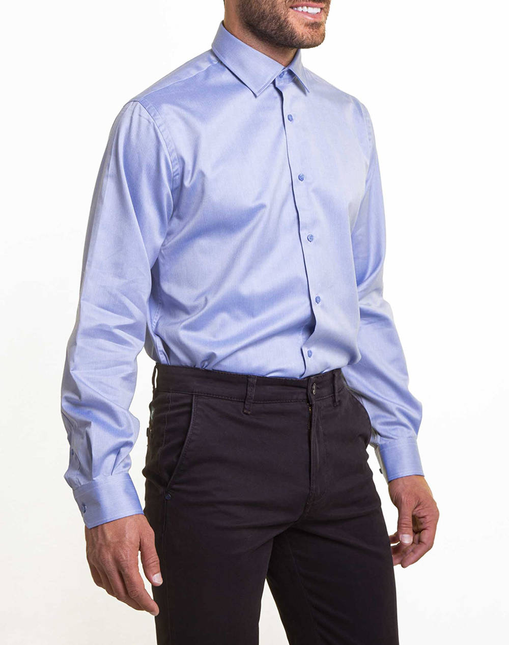 The Bostonians Πουκαμισο Twill Custom Fit Ανδρας Ρουχα Πουκαμισα Blue Βαμβακι 3Amp2143 B166