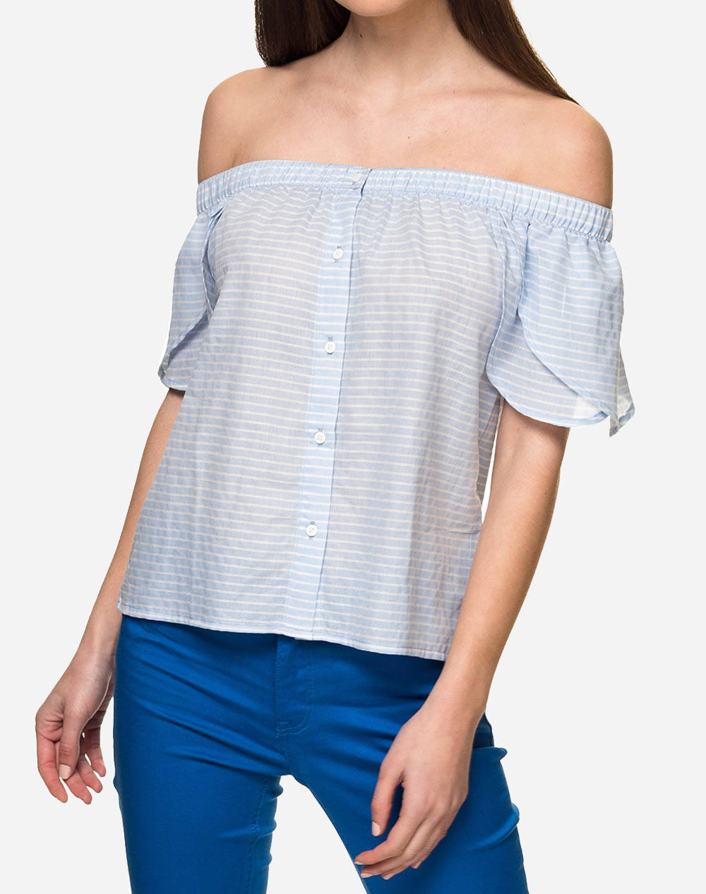 Sihe Sh By Silvian Heach Biritiba Γυναικειο Top Γυναικα Ρουχα Μπλουζες Τοπ/Κορμακια Blue Βαμβακι Rnp18226to Blue - Koolfly